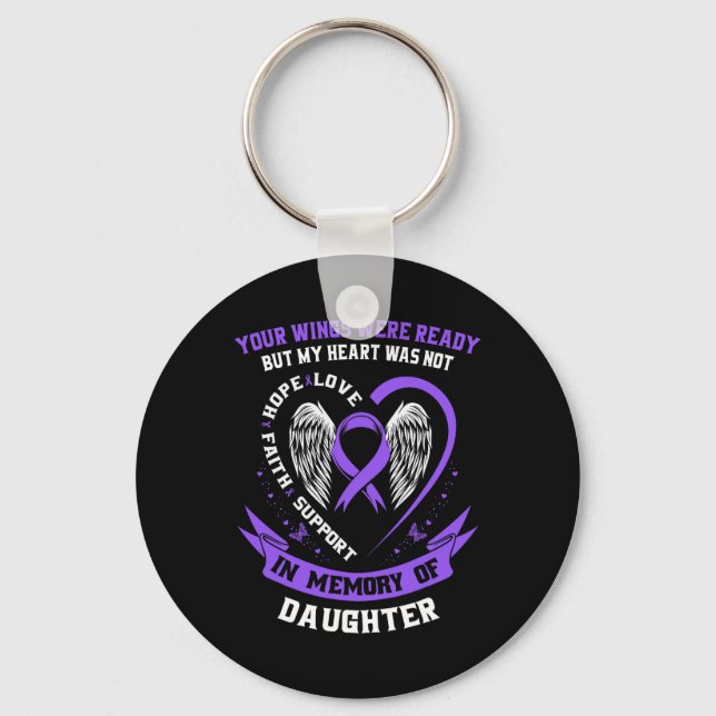 Purple Overdose Awareness Day Items In Memory Of D Keychain (Front)
