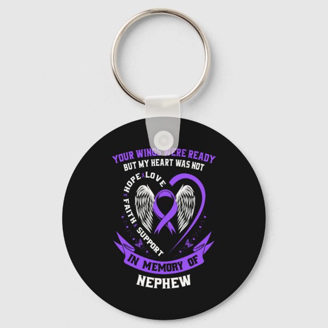 Purple overdose awareness day items in memory of n keychain (Front)