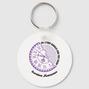 Purple Overdose Awareness No Story Should End Too  Keychain