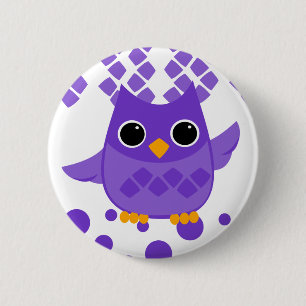 Purple Owl 2 Inch Round Button