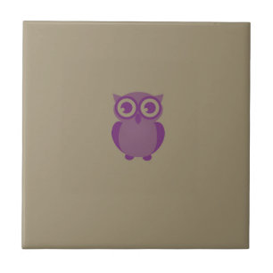 Purple Owl Ceramic Tile