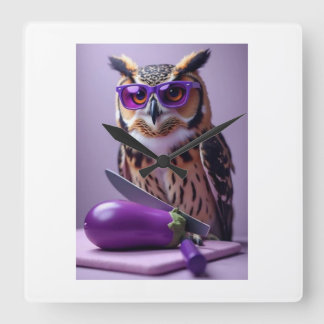 Purple Owl clock