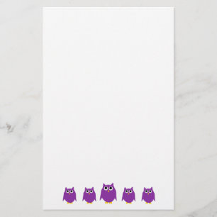 Purple Owl Design Stationery