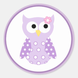 Purple Owl Envelope Seals / Toppers 20