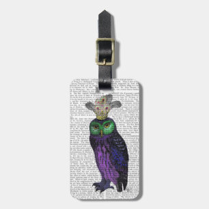 Purple Owl Luggage Tag