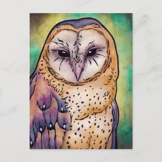 Purple Owl Postcard (Front)