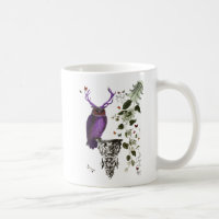 Purple Owl With Antlers 2