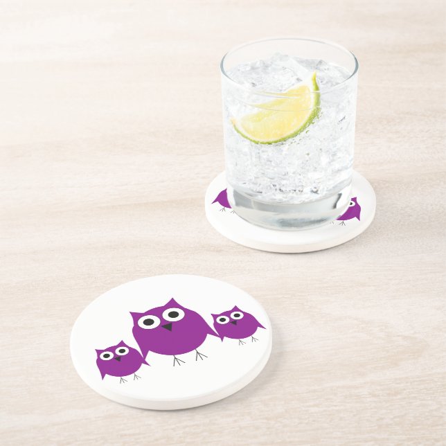 Purple Owls Coaster (Side)