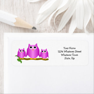 Purple Owls Design Return Address