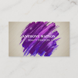 Purple Paint Brushed Simple Texture Business Card