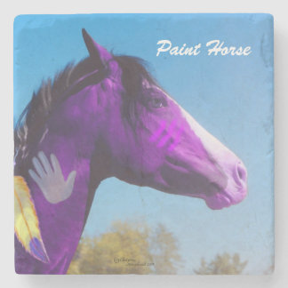 Purple paint horse Stone Coaster