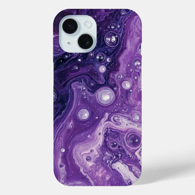 Purple Paint Pour Abstract Liquid Aesthetic Case-Mate iPhone Case (Back)