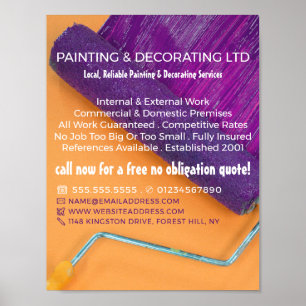 Purple Paint Roller, Painter & Decorator Poster