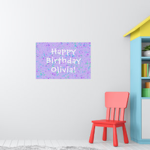 Purple Paint Splatter Birthday Poster
