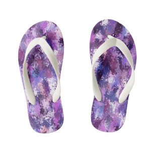 Purple Paint Splatter Kid's Flip Flops