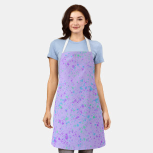 Purple Paint Splatter Kitchen or Art Apron