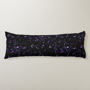 Purple Paint Splatters Body Pillow