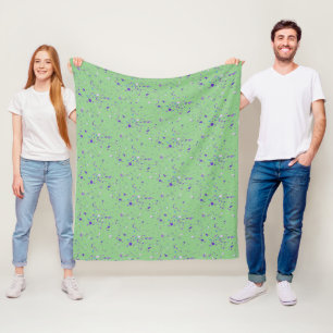Purple Paint Splatters Fleece Blanket
