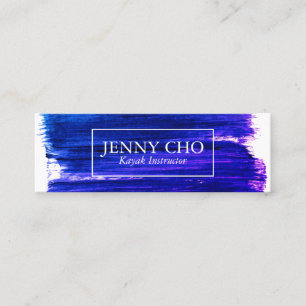 Purple paint stripe hand painted mini business card
