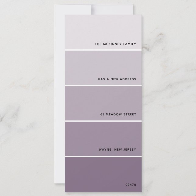Purple Paint Swatch Nouvelle adresse Faire-part (Devant)