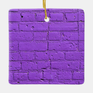 Purple Painted Brick Wall Ceramic Ornament