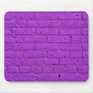 Purple Painted Brick Wall Mouse Pad