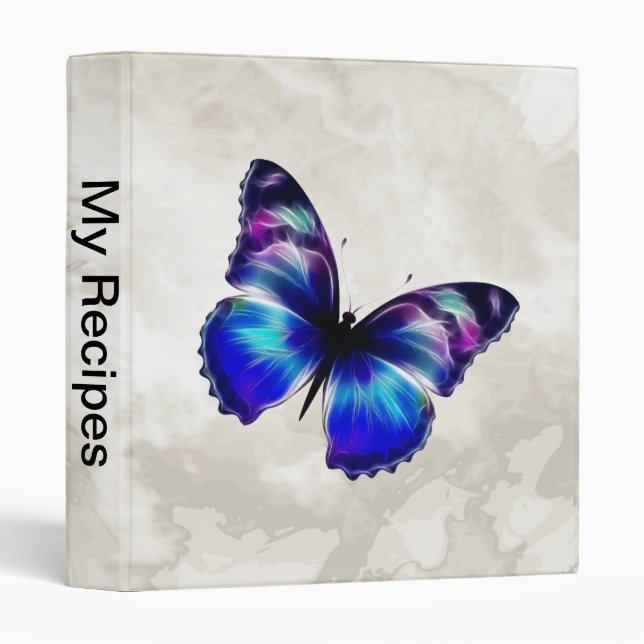Purple Painted Butterfly Binder (Front/Spine)