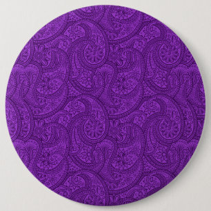Purple Paisley 6 Inch Round Button