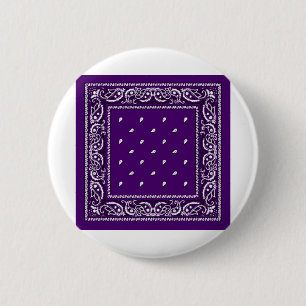 Purple Paisley Bandanna 2 Inch Round Button