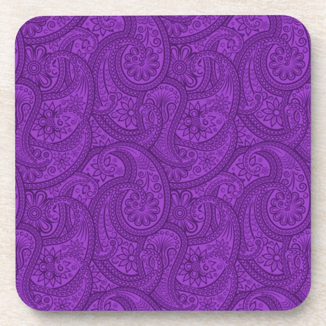 Purple Paisley Coaster (Front)