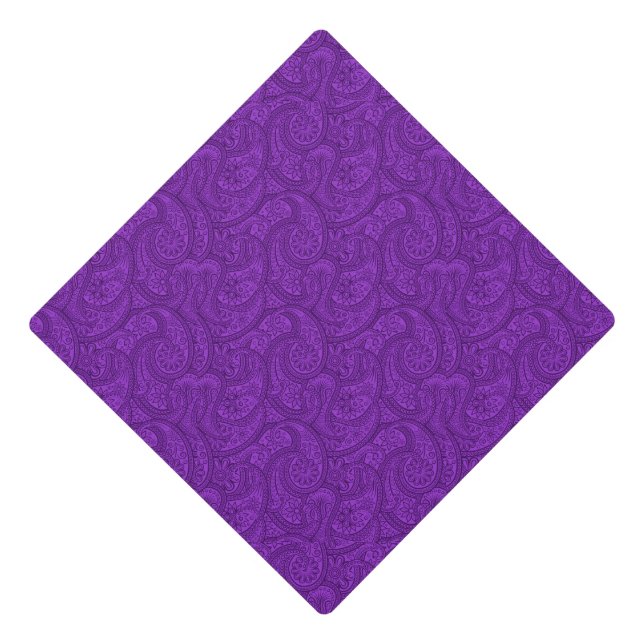Purple Paisley Graduation Cap Topper (Front)