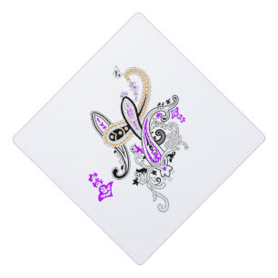 Purple Paisley Graduation Cap Topper