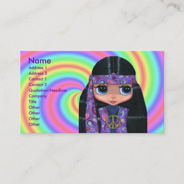 Purple Paisley Hippie Business Card (Front)