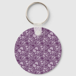 Purple Paisley Keychain