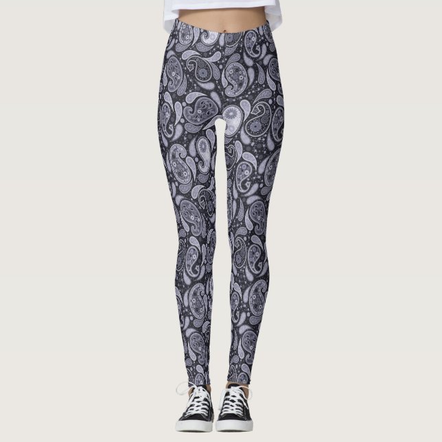 Purple Paisley Leggings (Front)