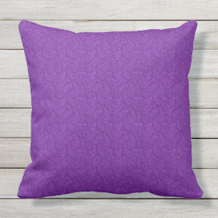 Purple Paisley Outdoor Pillow