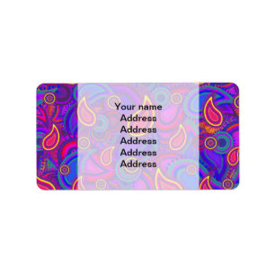 Purple Paisley Pattern Label