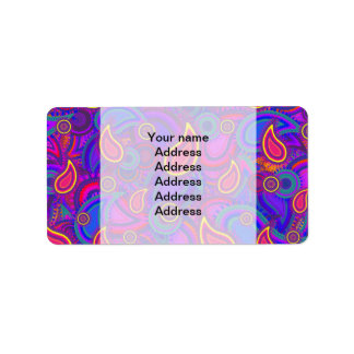 Purple Paisley Pattern Label