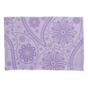 Purple paisley pattern pillowcase