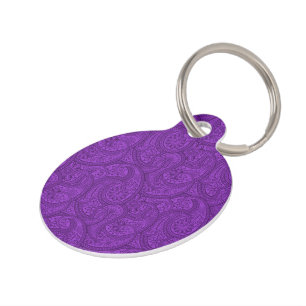 Purple Paisley Pet Tag