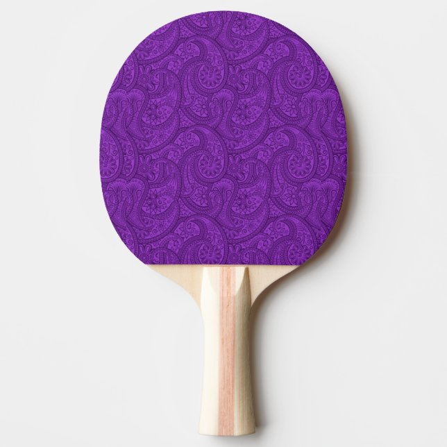 Purple Paisley Ping Pong Paddle (Front)
