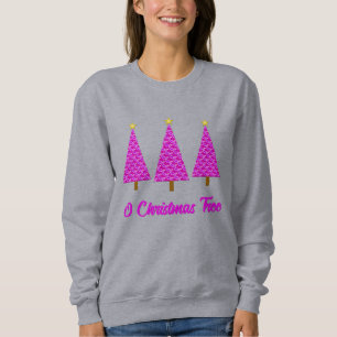 Purple Paisley Retro Modern Christmas Tree  Sweatshirt