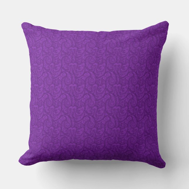 Purple Paisley Throw Pillow (Front)