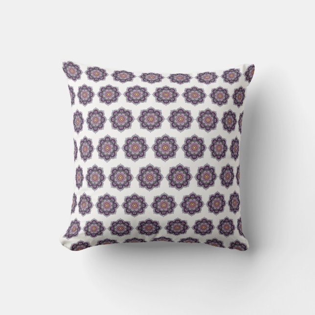 Purple Paisley Throw Pillow (Front)