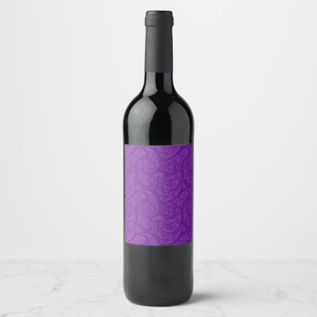 Purple Paisley Wine Label (Front)