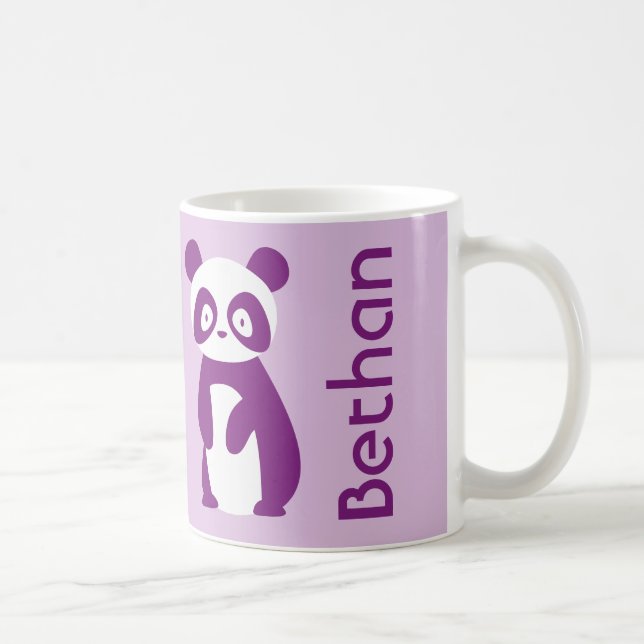 Purple Panda (Any Name) Personalized Mug (Right)