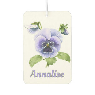Purple Pansies Botanical Art Personalized  Air Freshener