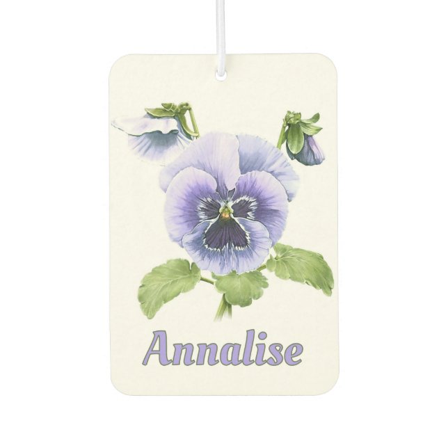 Purple Pansies Botanical Art Personalized  Air Freshener (Front)