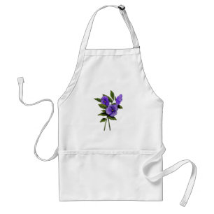 Purple Pansies: Colour Pencil Floral Art: Gardener Standard Apron