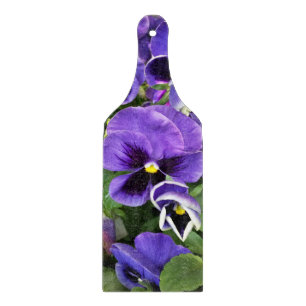 purple pansies cutting board